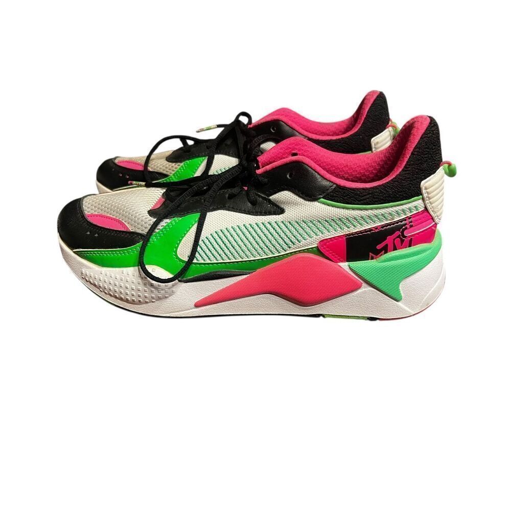 Puma MTV x RS-X Tracks Bold Mens 10 sneakers green pink